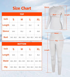 Anfilia Women Ski Thermal Underwear Sets Moisture-wicking & Quick Drying Tight Crew Neck Seamless knitted Base Layer Long Johns