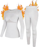 Anfilia Women Ski Thermal Underwear Sets Moisture-wicking & Quick Drying Tight Crew Neck Seamless knitted Base Layer Long Johns