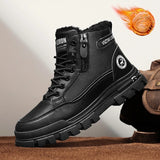 New winter plush  thick warm men's cotton shoes trendy outdoor high top male snow boots