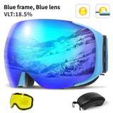 COPOZZ Magnetic Ski Goggles with Quick-Change Lens and Case Set 100% UV400 Protection Anti-fog Snowboard Goggles for Men & Women